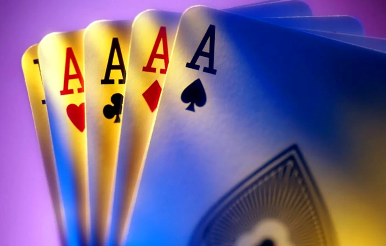 Photo wallpaper card, poker, 4 aces