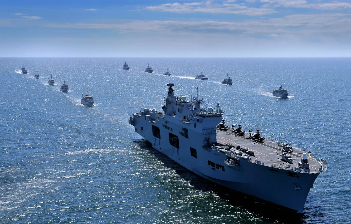 Photo wallpaper UK, HMS Ocean, The Royal Navy, L-12