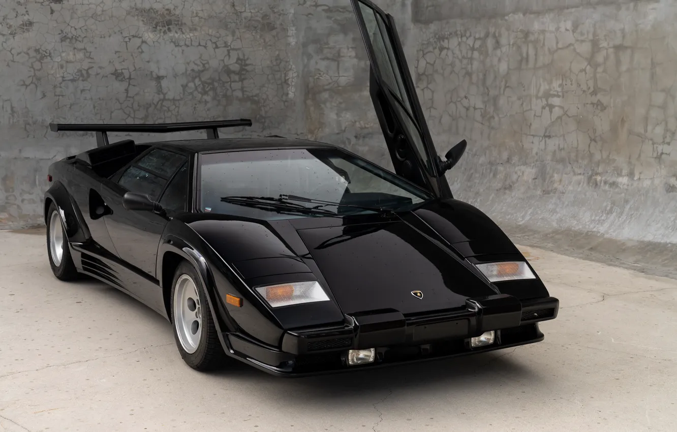 Photo wallpaper Lamborghini, black, lambo, Countach, Lamborghini Countach 5000QV, lambo door