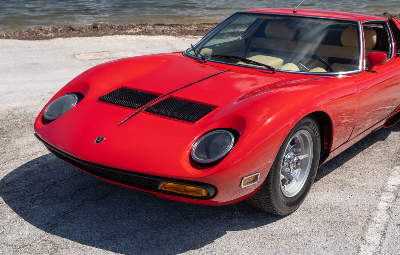 Photo wallpaper Lamborghini, the front, Miura, Lamborghini, Lamborghini Miura P400 SV