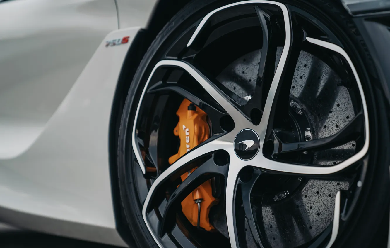 Photo wallpaper McLaren, logo, wheel, 750S, McLaren 750S Spider