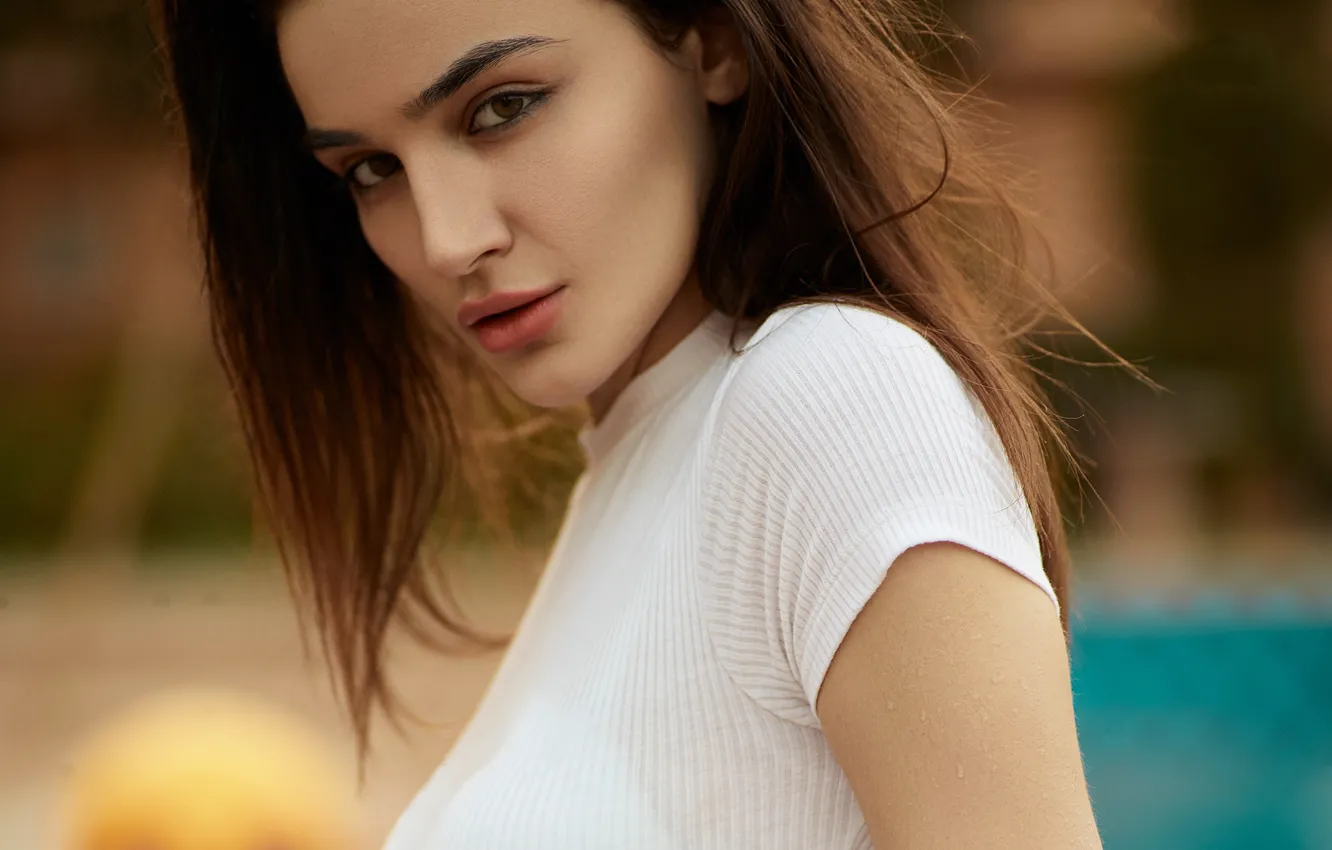 Photo wallpaper girl, hot, sexy, eyes, smile, beautiful, figure, model