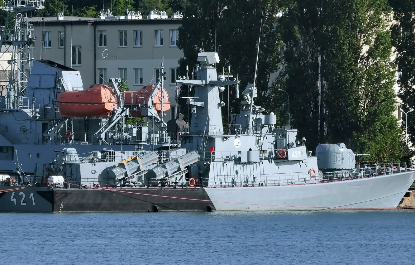 Photo wallpaper Missile boat, Of the Polish Navy, ORP Orkan