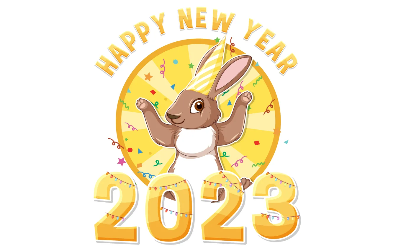 Photo wallpaper circles, joy, yellow, pose, the inscription, figure, graphics, new year