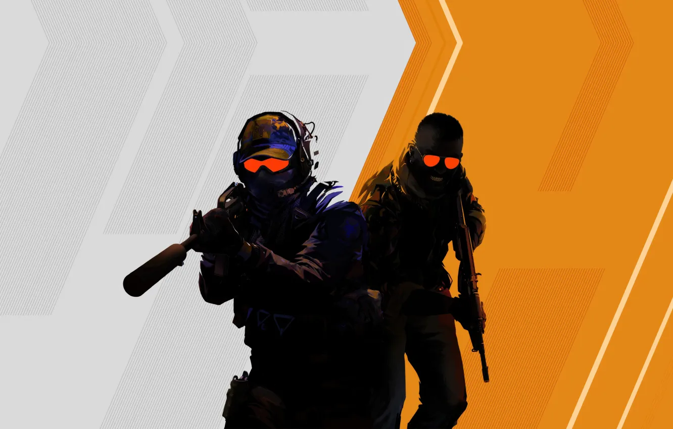 Photo wallpaper white, yellow, weapons, people, Counter Strike, counter strike, 2023, Mobile Game