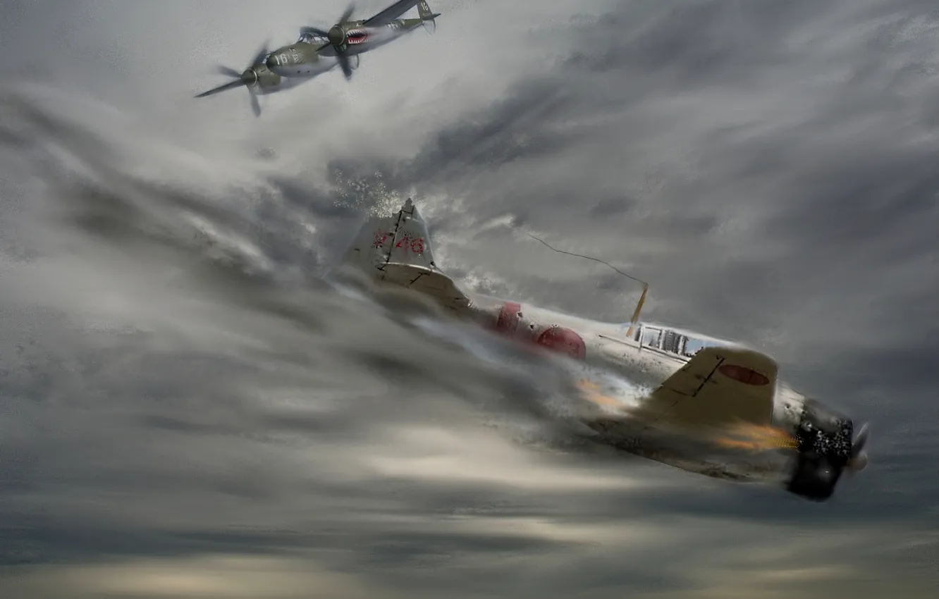 Photo wallpaper war, figure, art, battle, aircraft