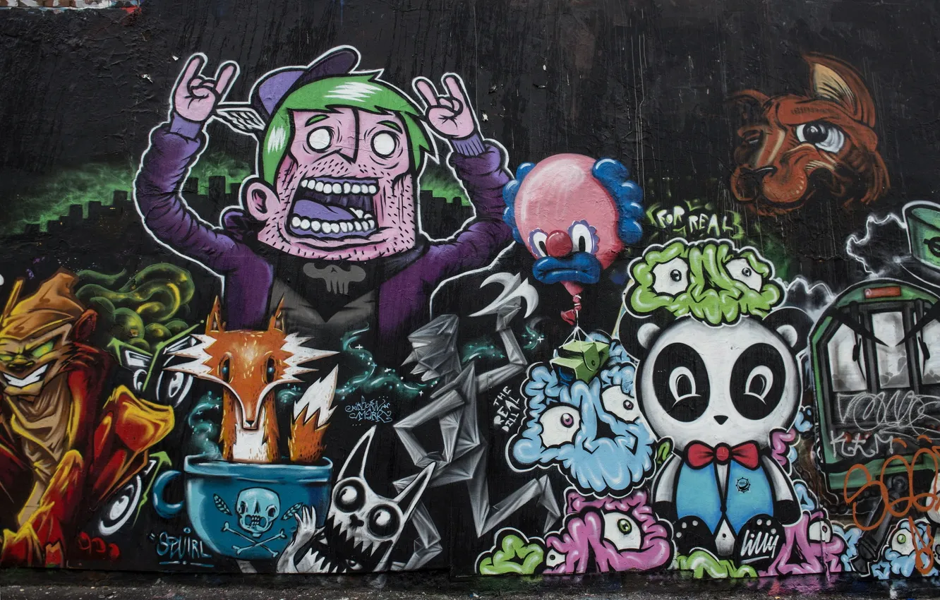 Photo wallpaper the city, wall, grafiti