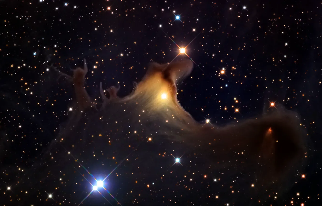 Photo wallpaper nebula, constellation, Tsefey, dust, vdB 141, Sh2-136