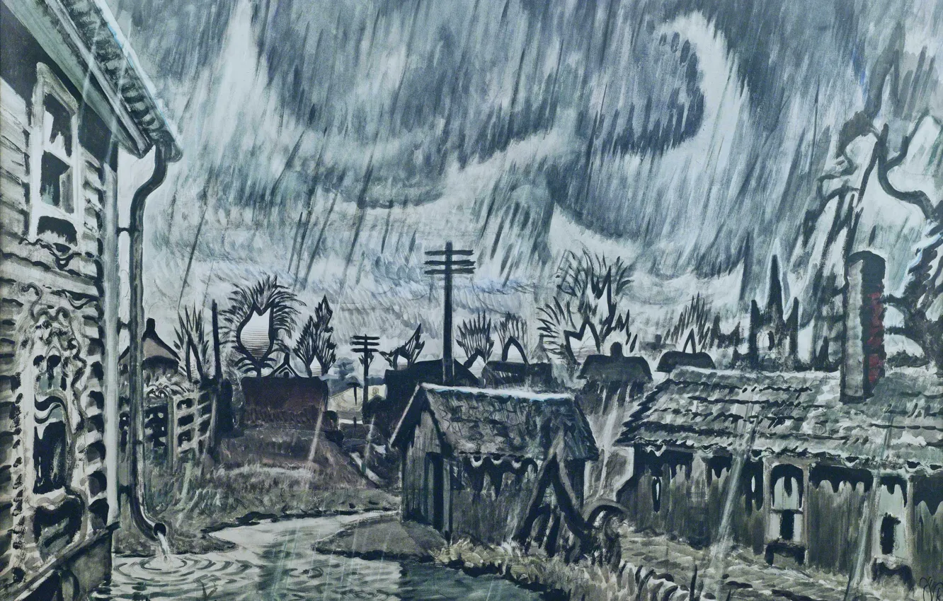 Photo wallpaper Charles Ephraim Burchfield, 1917-55, Night of the Equinox