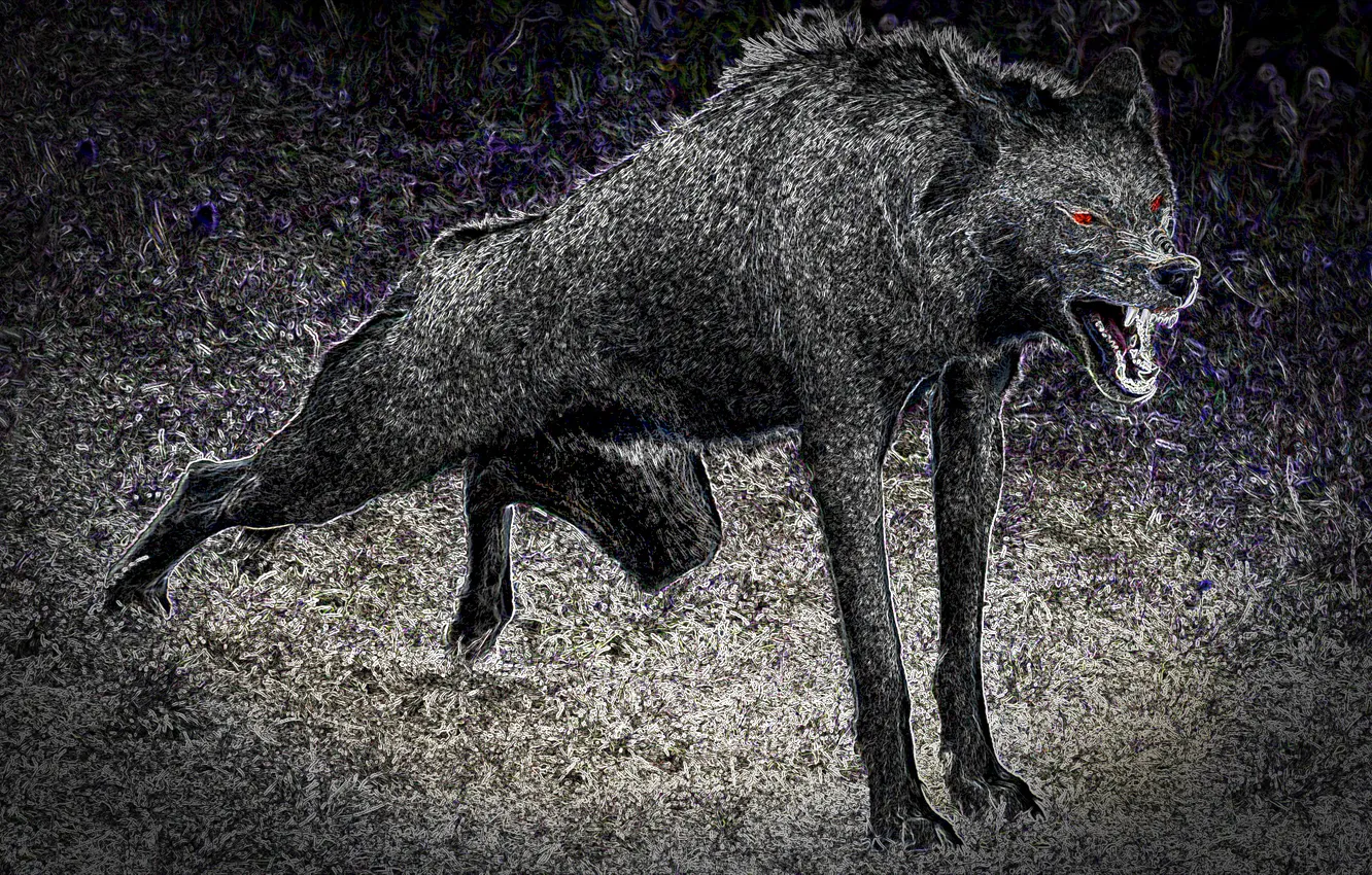 Photo wallpaper predator, fantasy, grin