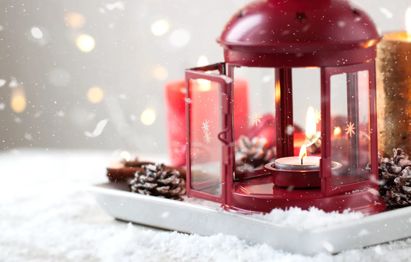 Photo wallpaper candles, bumps, new year, flashlight