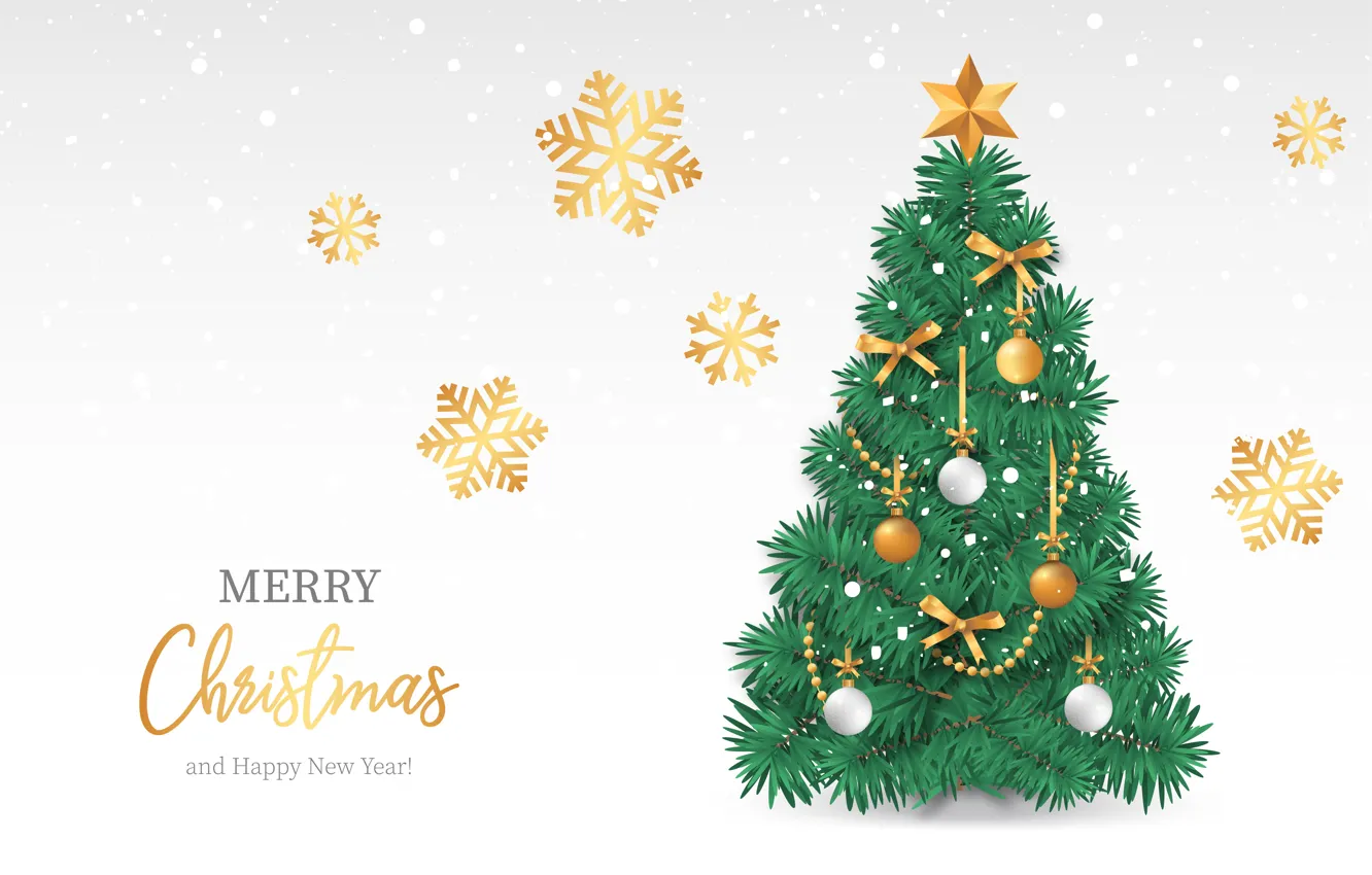 Photo wallpaper snowflakes, background, holiday, new year, postcard