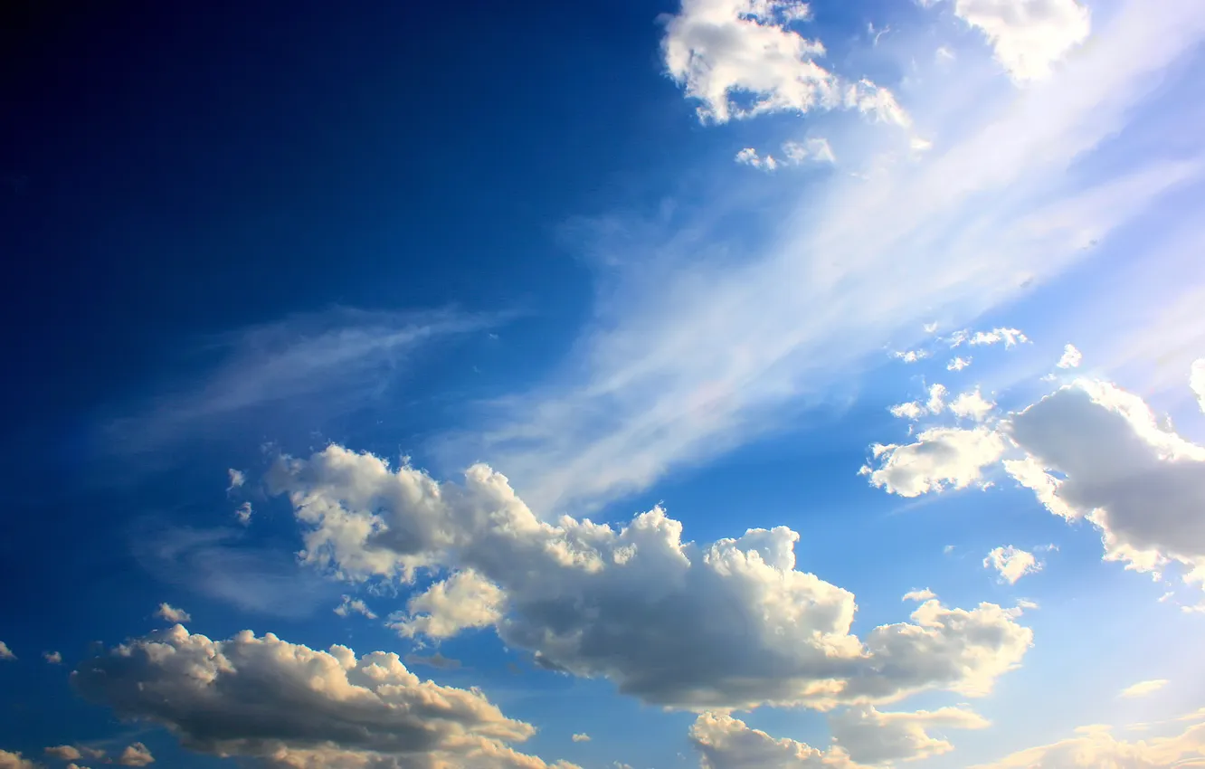 Photo wallpaper the sky, clouds, light