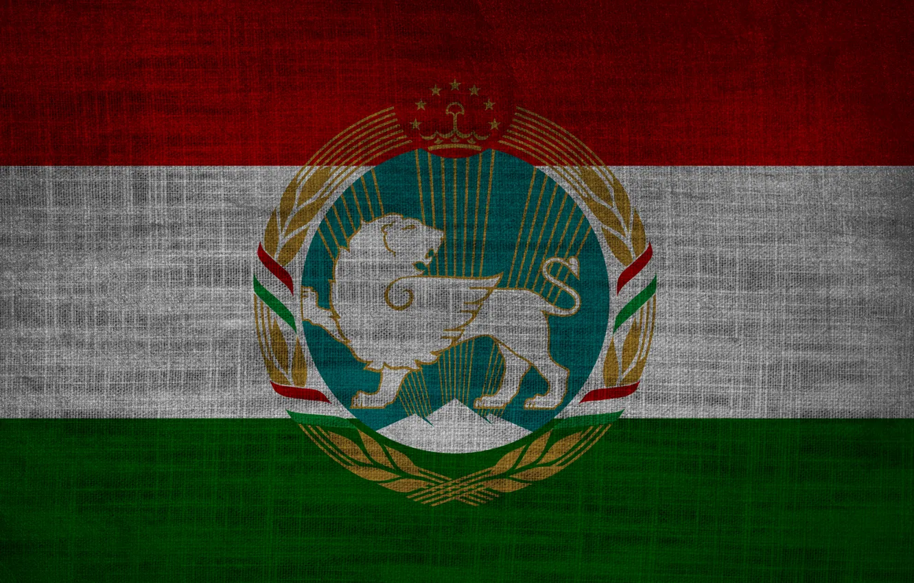 Photo wallpaper Flag, Emblem, Tajikistan, Texture, Tajikistan