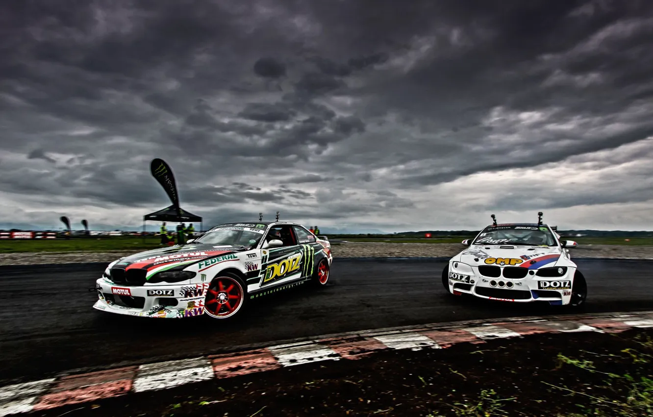 Photo wallpaper BMW, drift, cars, Monster Energy, sports