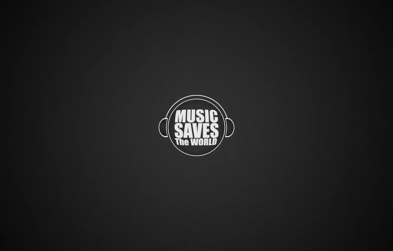 Photo wallpaper circles, music, the inscription, headphones