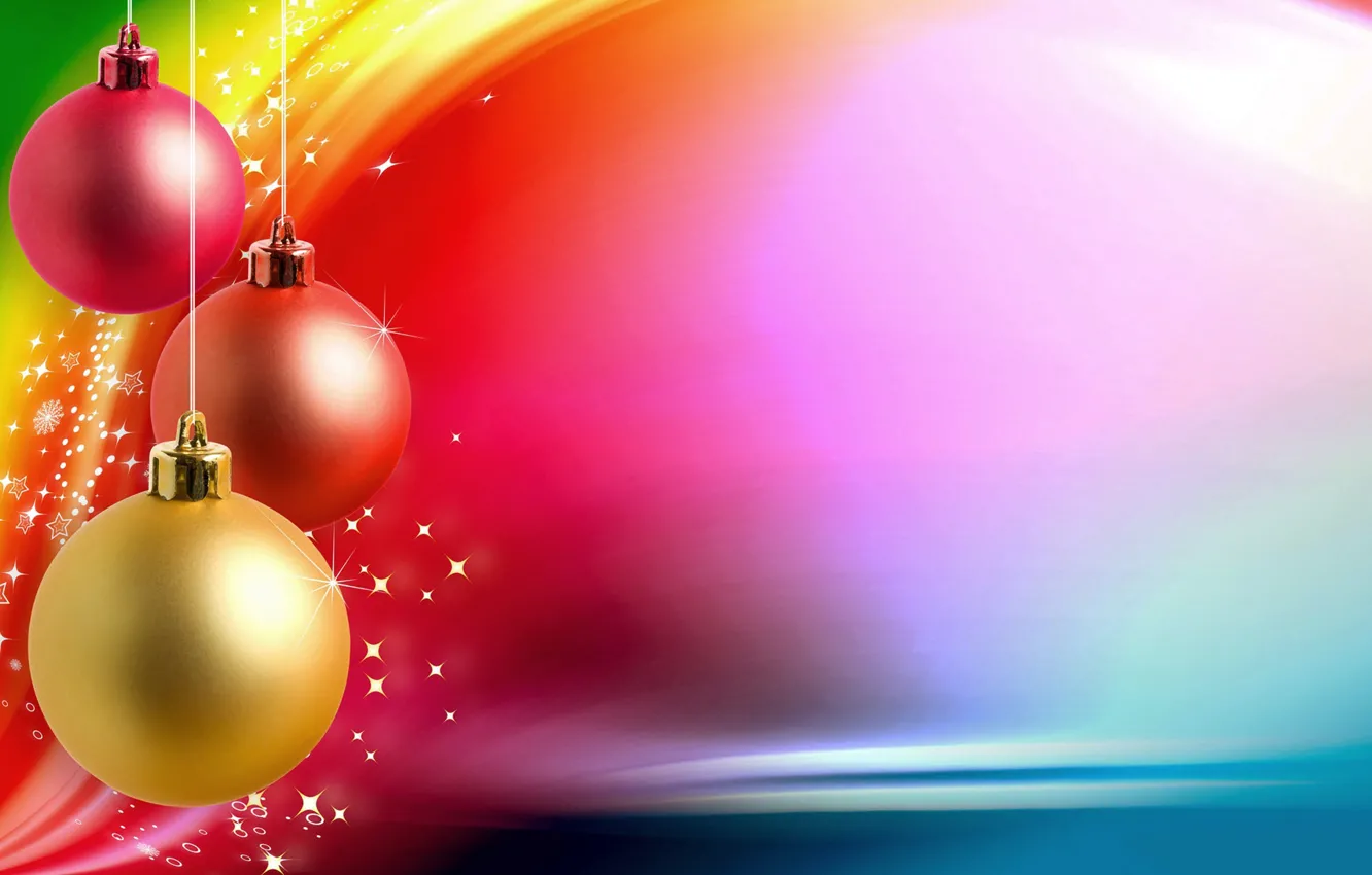 Photo wallpaper balls, new year, Christmas, gradient