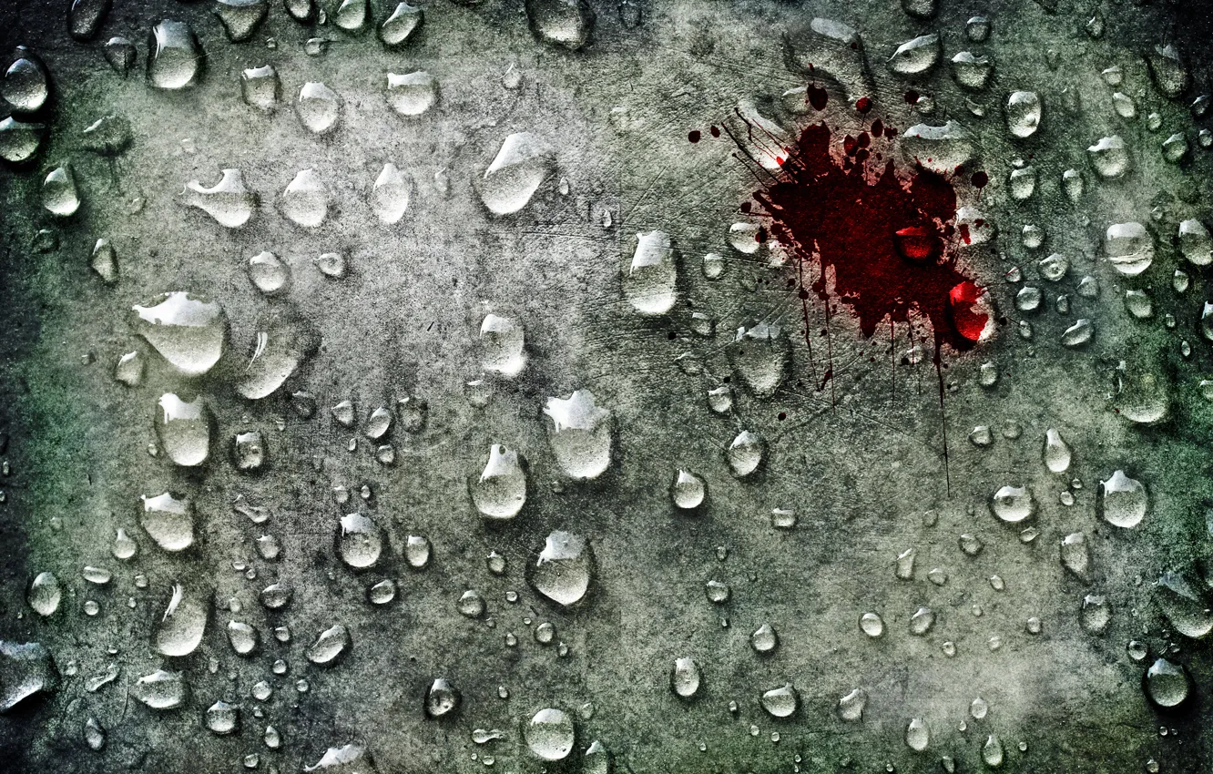 Photo wallpaper water, drops, blood, styling, scratches, bloody