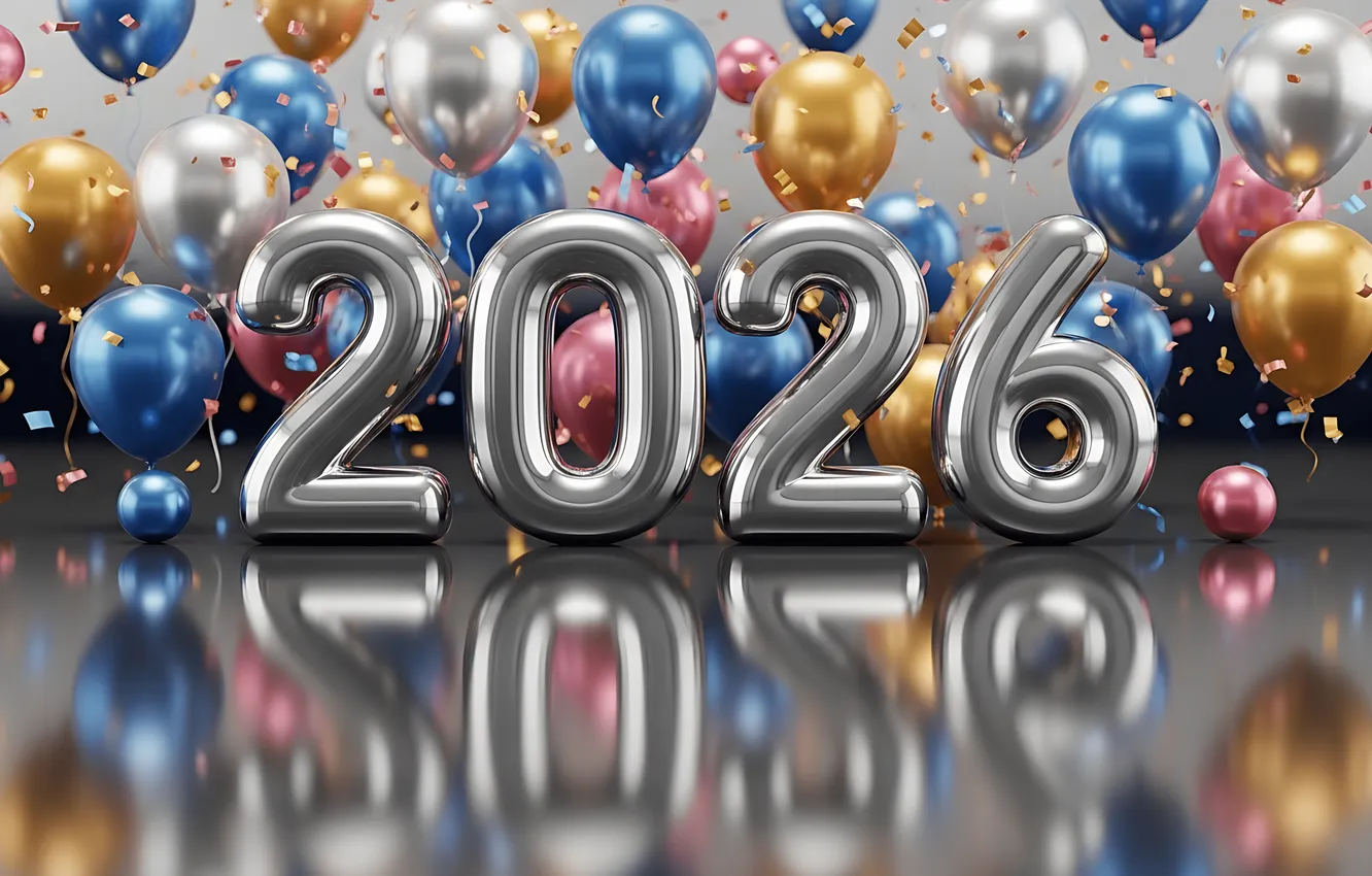 Photo wallpaper figures, numbers, 2026, New Year, new year, happy