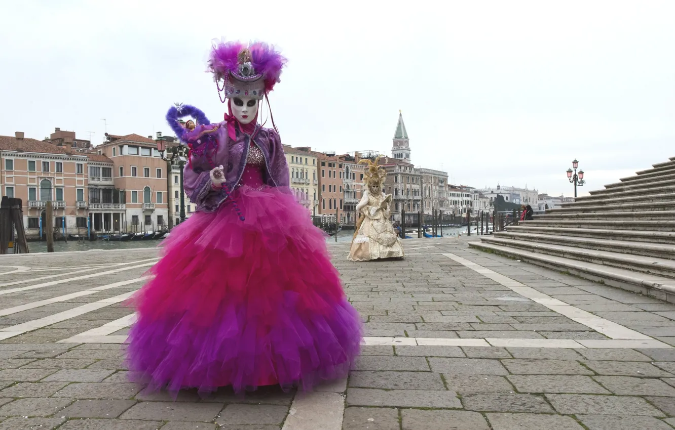 Photo wallpaper mask, area, costume, Venice, carnival