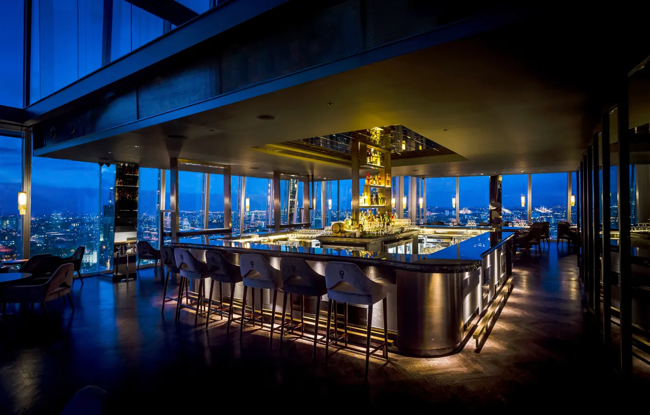 Photo wallpaper design, style, interior, club, bar, restaurant, the room, London's highest viewing platform