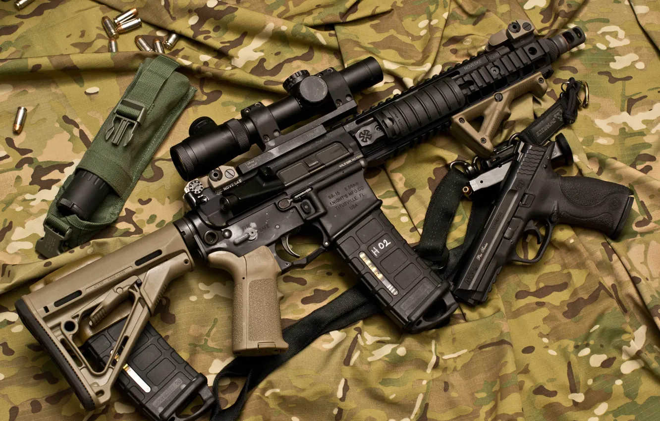 Photo wallpaper gun, weapons, machine, optics, camouflage, rifle, assault, Larue Tactical