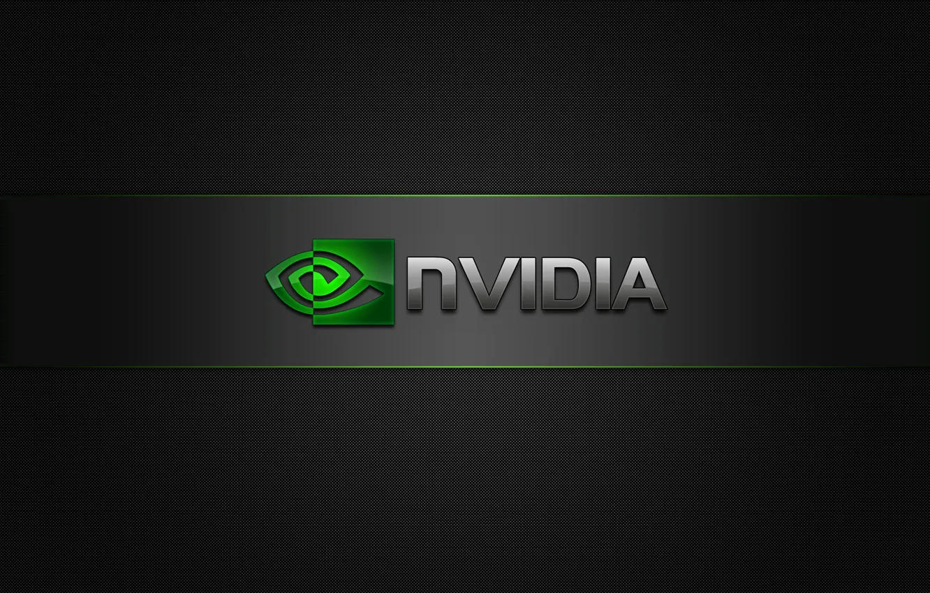Photo wallpaper green, logo, Nvidia, black