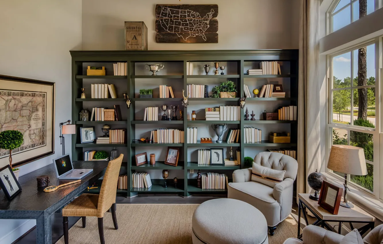 Photo wallpaper interior, library, office, home office, built around you, house in coventry, Coventry home, Liberty Branch