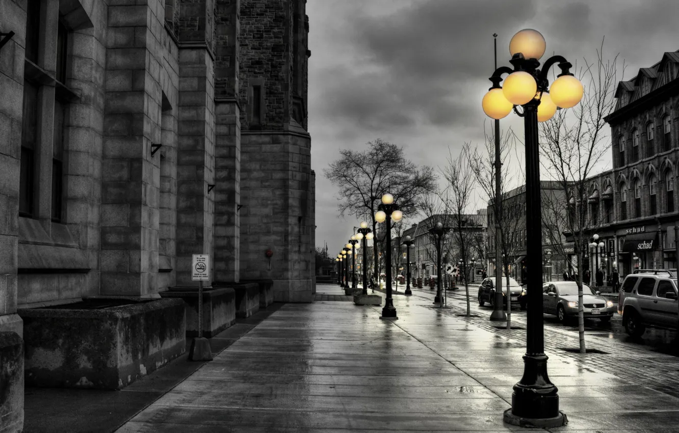 Photo wallpaper night, the city, lights