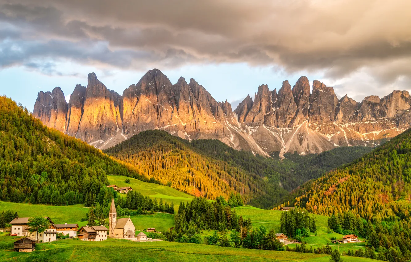 Photo wallpaper mountains, Alps, Italy, Santa Maddalena