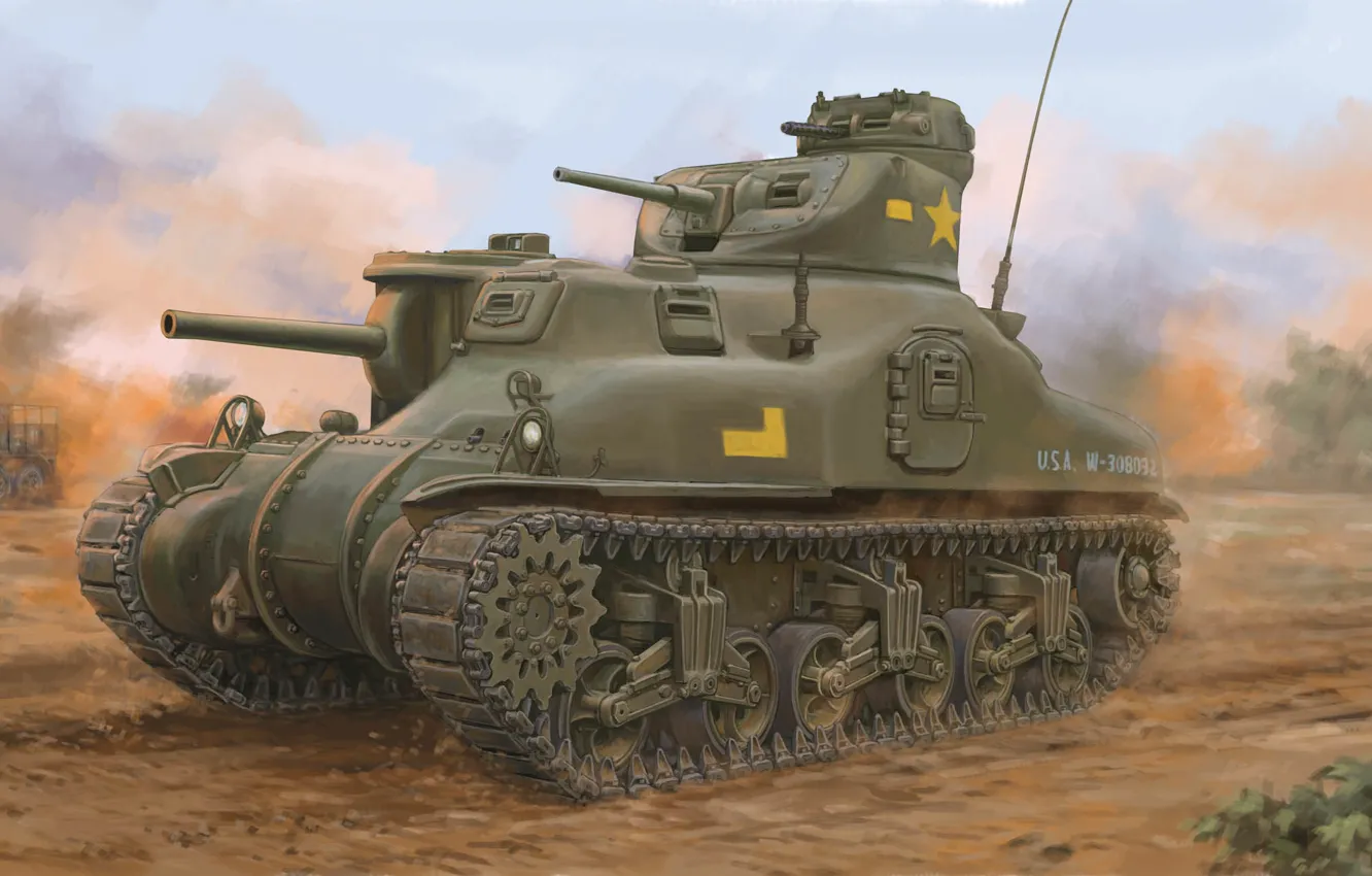 Photo wallpaper USA, Medium tank, M3 Lee, Armor