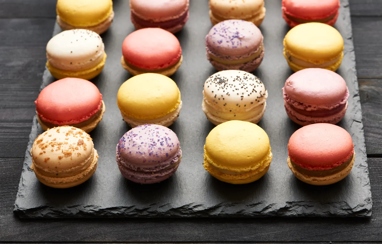 Photo wallpaper colorful, cookies, dessert, sweet, dessert, cookies, macaron, almond