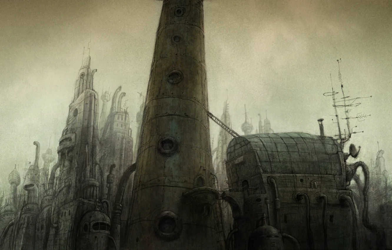 Photo wallpaper tower, machinarium, tower