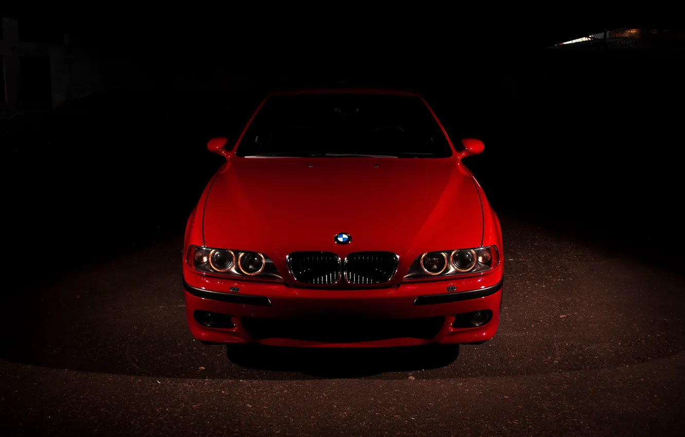 Photo wallpaper Red, E39, M5, Daytime Running Lights