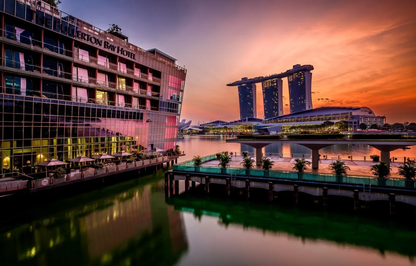 Photo wallpaper landscape, the city, Singapore