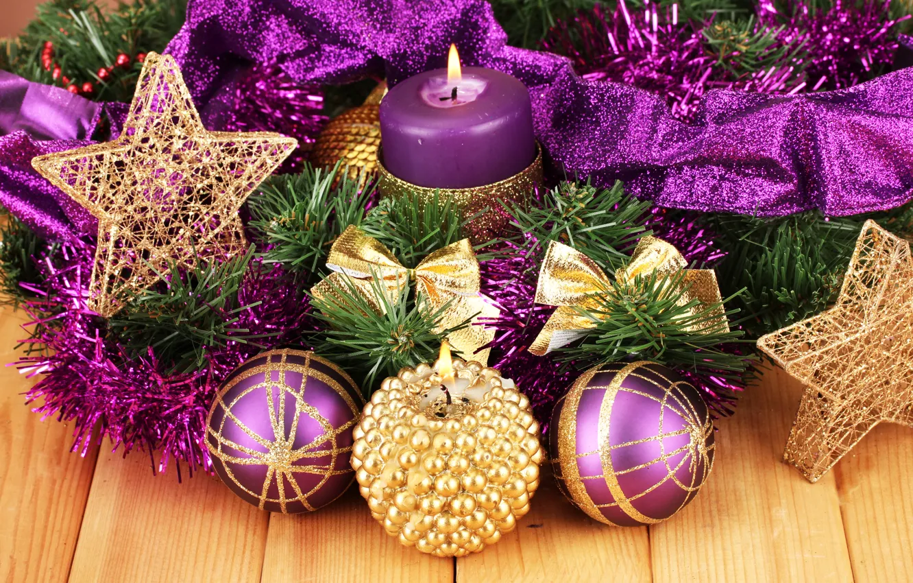 Photo wallpaper stars, decoration, tape, candles, new year, stars, Merry Christmas, candles