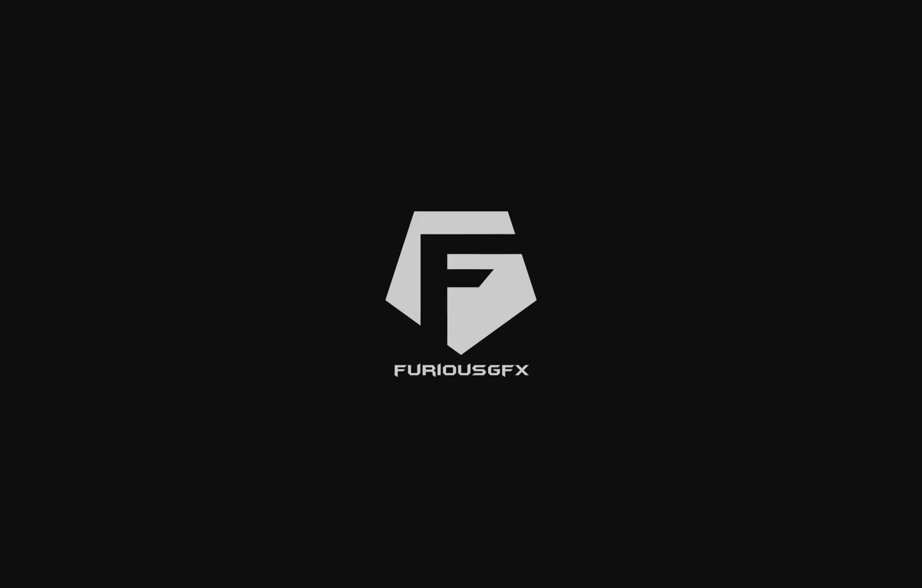 Photo wallpaper black, minimalism, logo, FuriousGFX