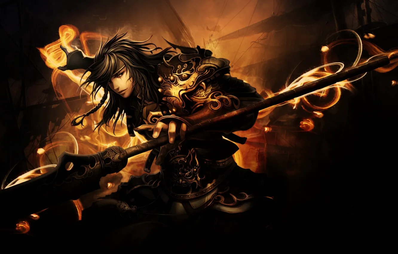 Photo wallpaper magic, armor, sail, guy, the battle, peak, mast