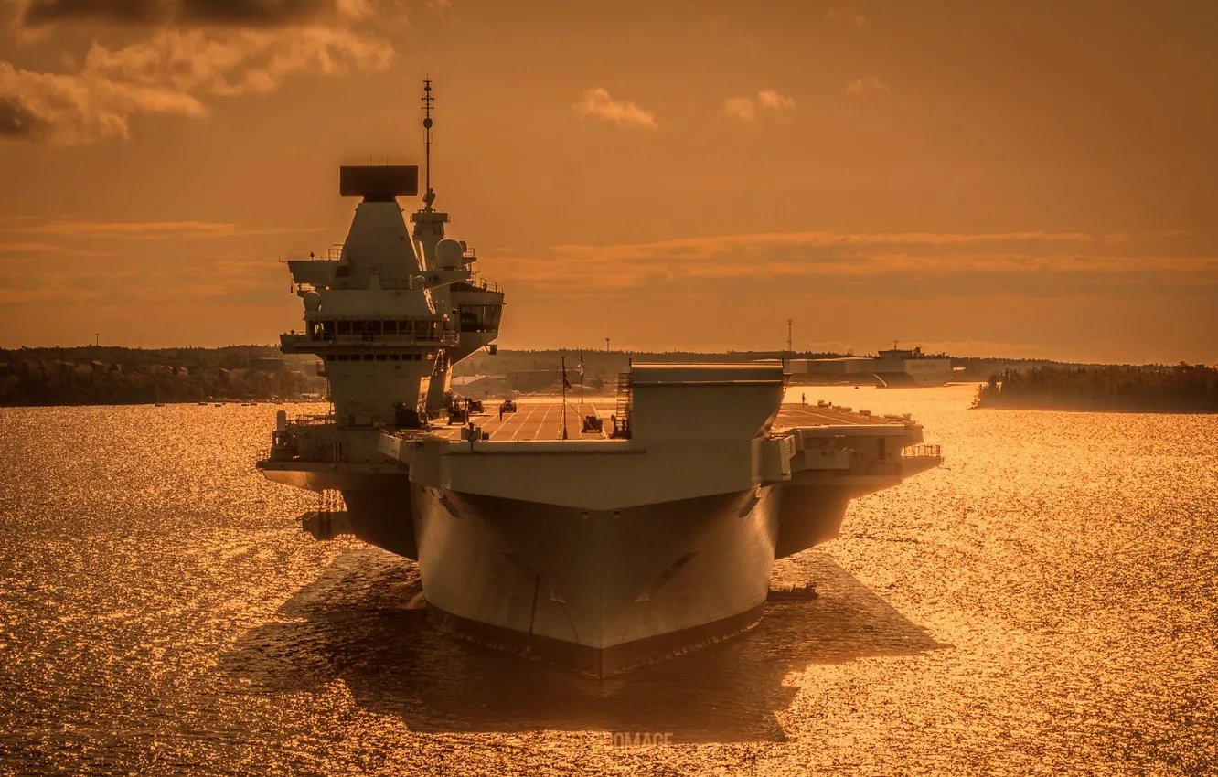 Photo wallpaper the carrier, The Royal Navy, HMS QUEEN Elizabeth