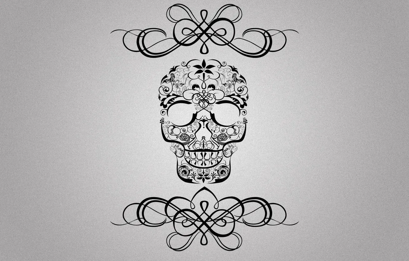 Photo wallpaper style, background, patterns, skull