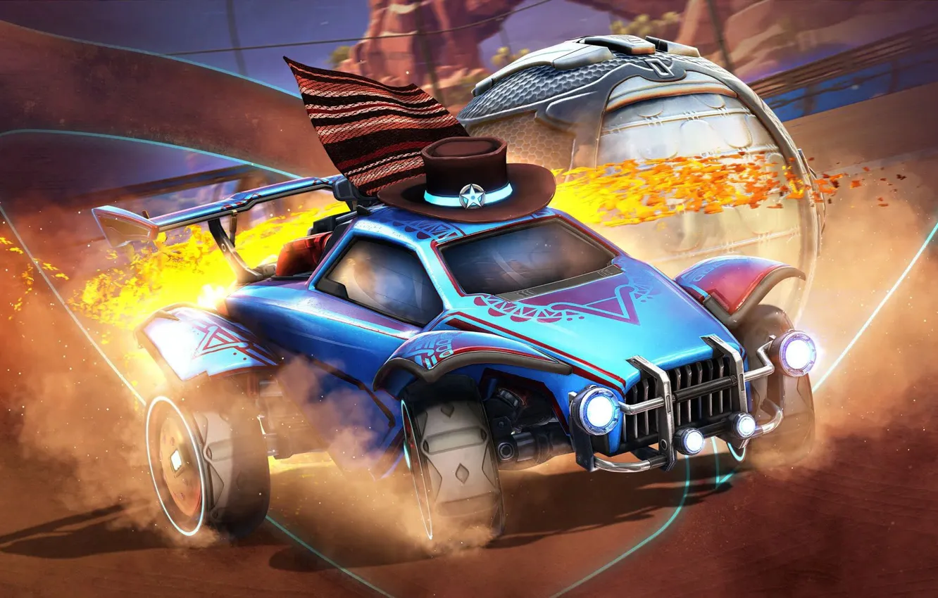 Photo wallpaper Game, PS4, RocketLeague, Videogame, Footbool, PCgame