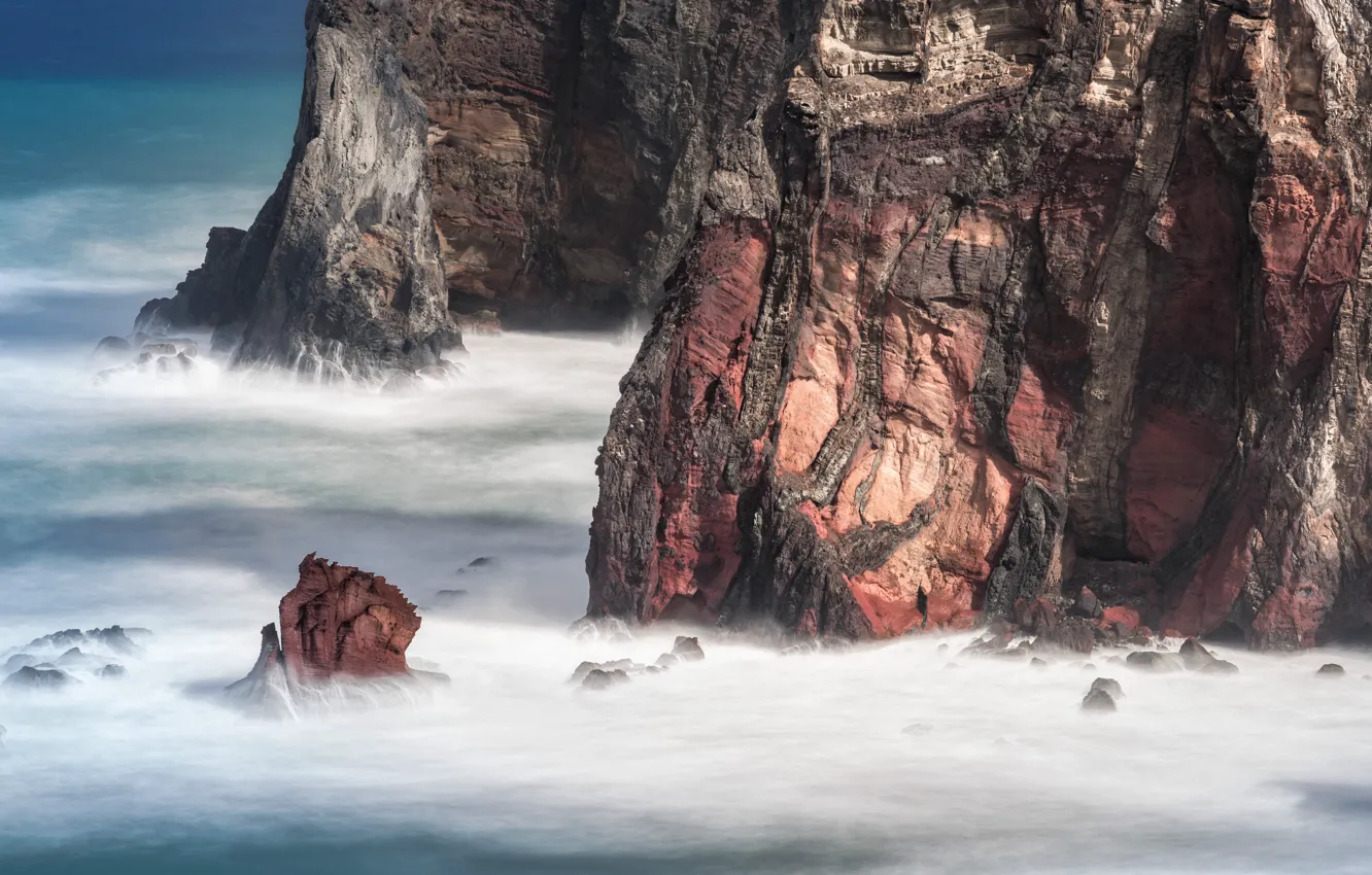 Photo wallpaper sea, nature, rocks