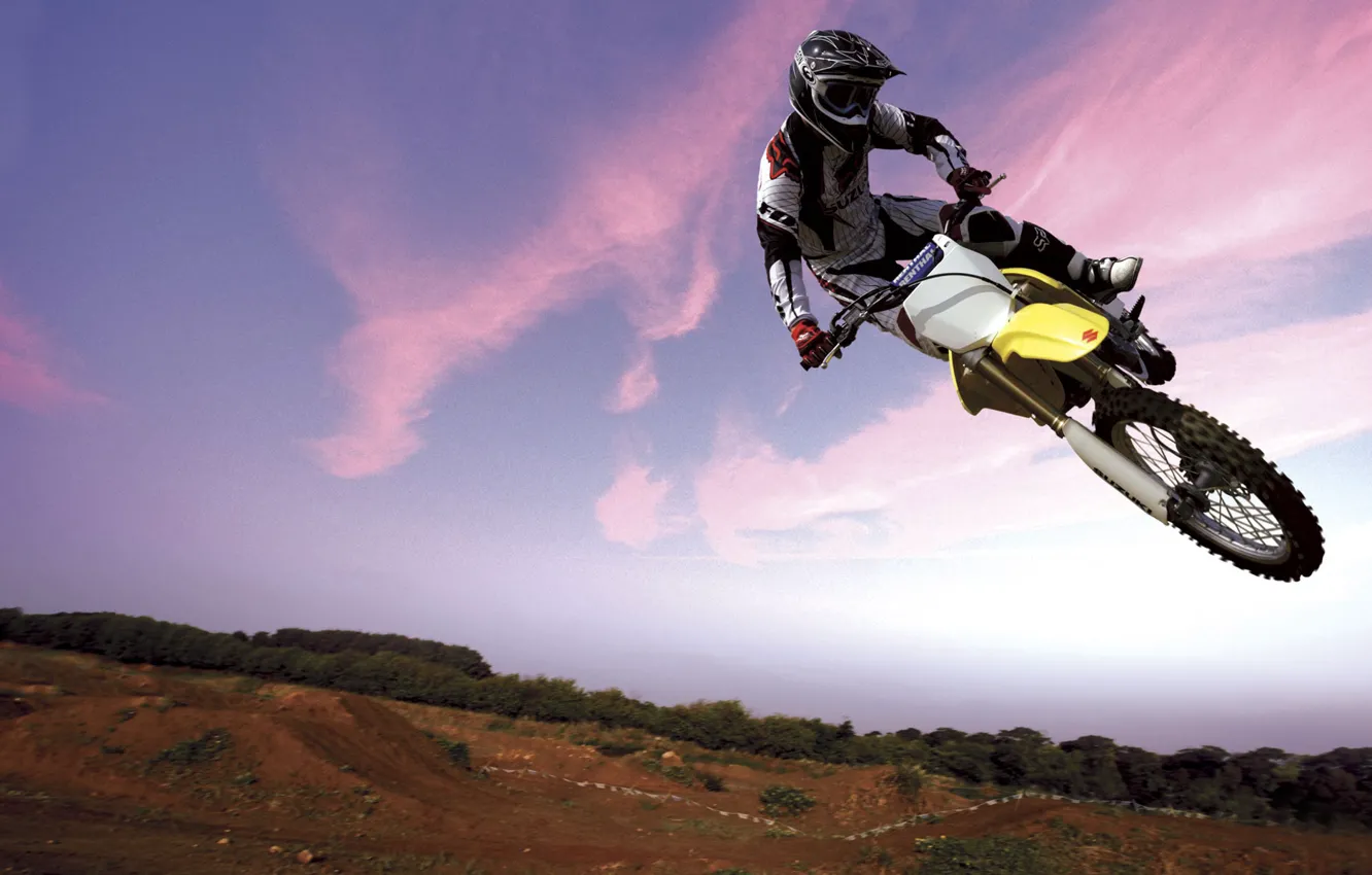 Photo wallpaper Bike, Flight, Motorcyclist