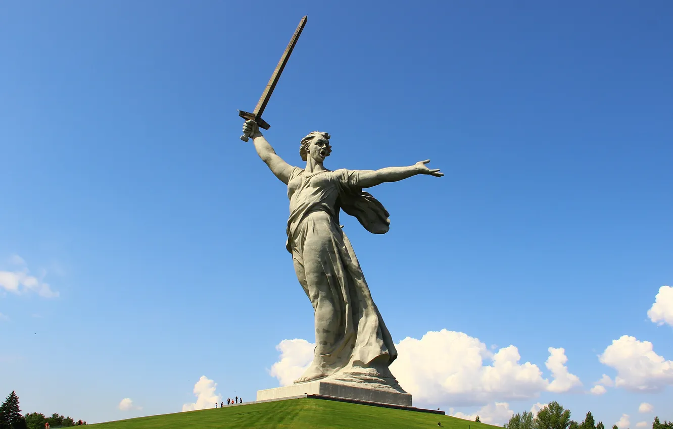 Photo wallpaper memory, sculpture, Volgograd, Mamaev Kurgan, Volgograd, The Motherland calls, Mamayev Kurgan, The Motherland Calls