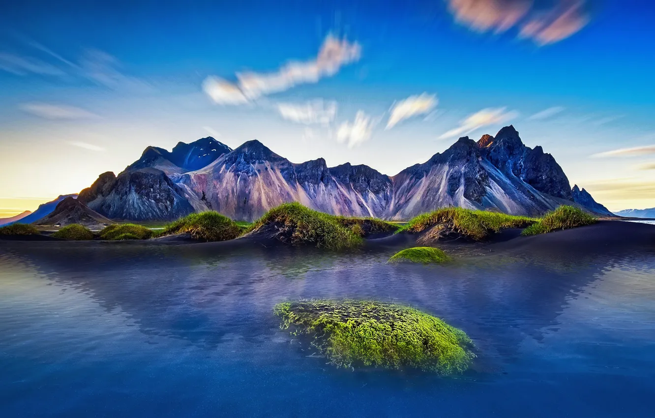 Photo wallpaper water, mountains, nature, Iceland