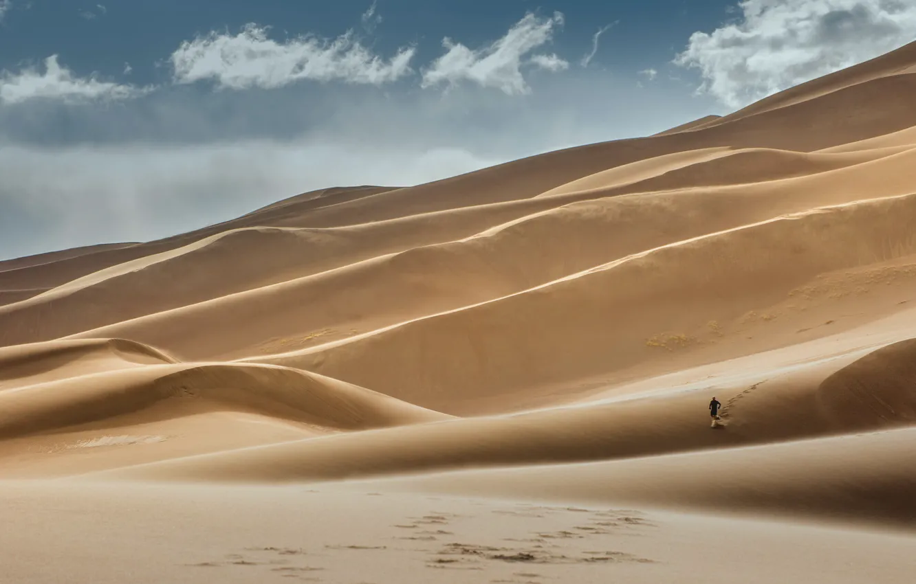 Photo wallpaper sand, desert, people