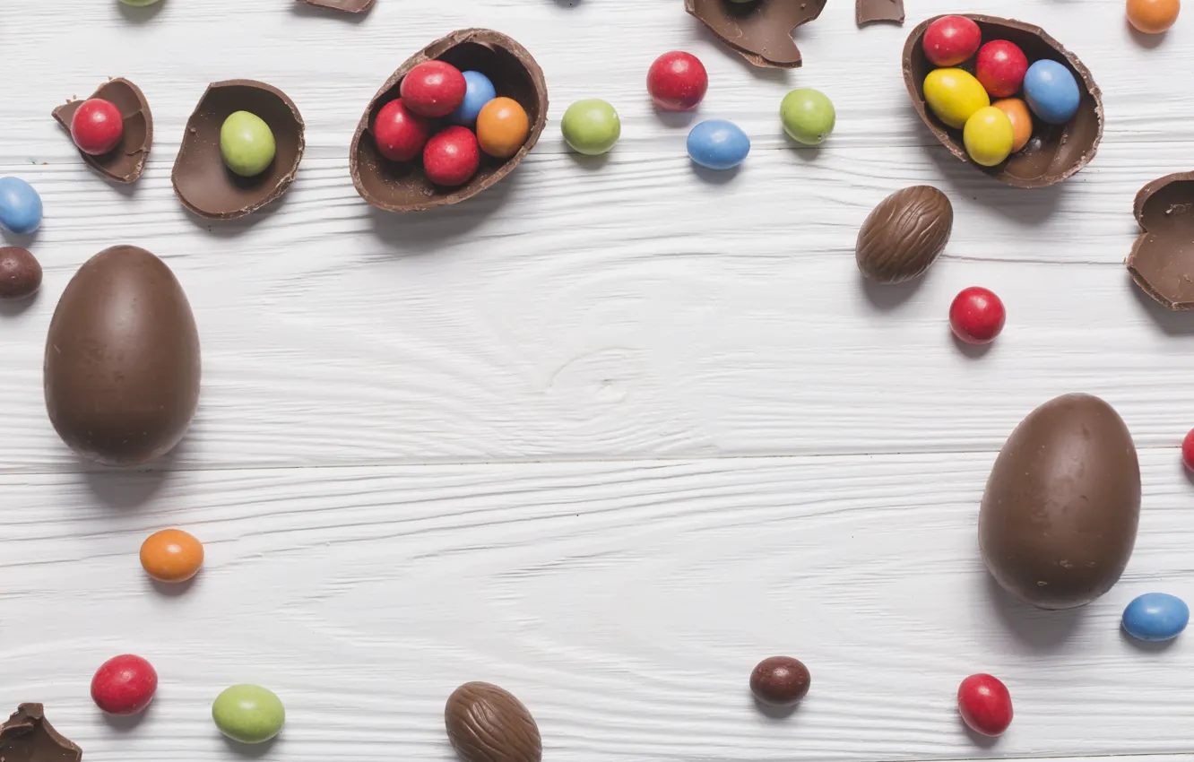 Photo wallpaper chocolate, candy, sweets, chocolate eggs
