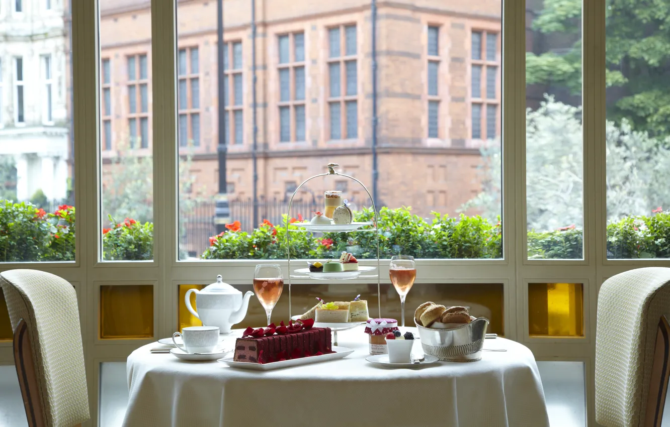 Photo wallpaper cakes, tea, Afternoon tea