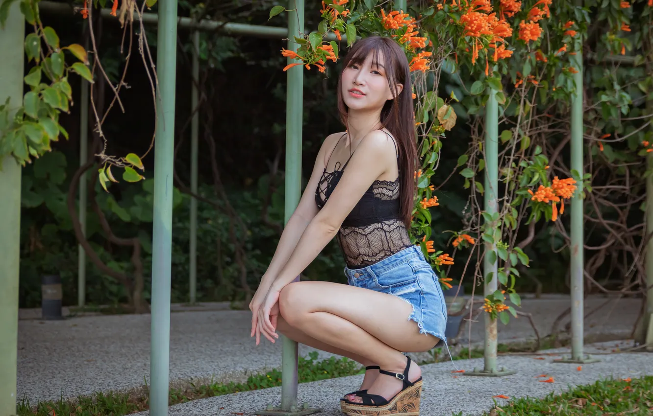 Photo wallpaper look, pose, Asian