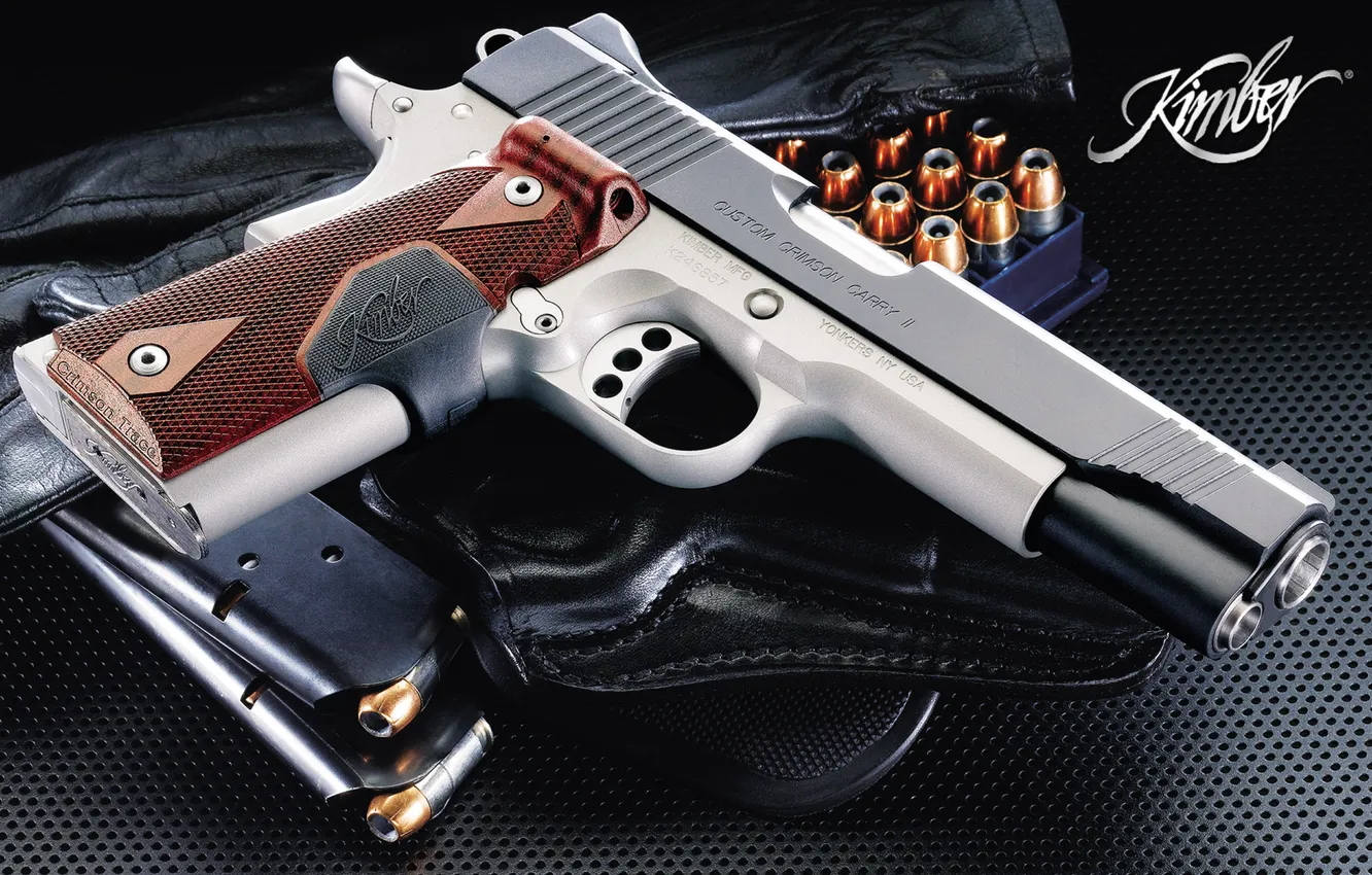 Photo wallpaper gun, cartridges, holster, clip